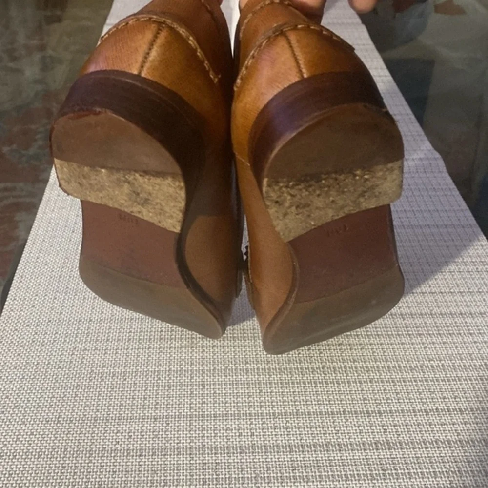 TORY BURCH penny loafers Brown Leather Loafers Sz 10M
